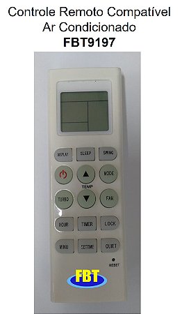 Controle Remoto Compatível Ar Condicionado FBT9197