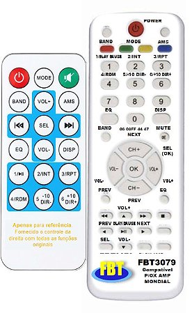 Controle Remoto Compatível Mondial Caixa Amplificada FBT3079