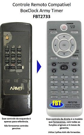 Controle Remoto Compatível Army BoxClock Action Timer FBT2733