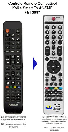 Controle Remoto Compatível Tv Kolke 42-SMF M-S48 FBT3087
