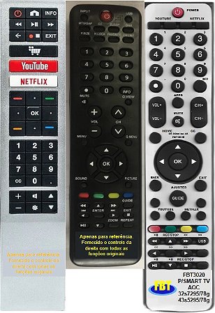 Controle Compatível Com Smart TV AOC 32s7295/78g 43s5295/78g FBT3020