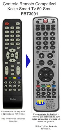 Controle Remoto Compatível Kolke Smart Tv 60-Smu FBT3091