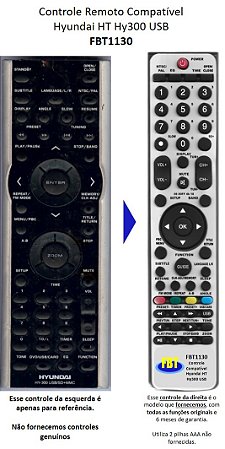 Controle Remoto Compatível Com Hyundai Hy-300 Usb12 FBT1130