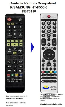 Controle Remoto Compatível Samsung HT-F553K FBT3110