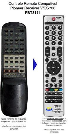 Controle Remoto Compatível Pioneer VSX-406 FBT3111
