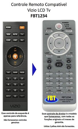 Controle Remoto Compatível Vizio Tv LCD FBT1234