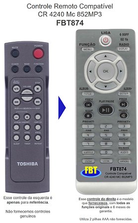 Controle Remoto Compatível CR 4240 Mc 852MP3 FBT874