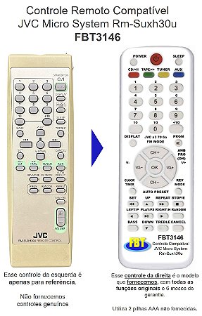 Controle Remoto Compatível JVC Micro System Rm-Suxh30u FBT3146
