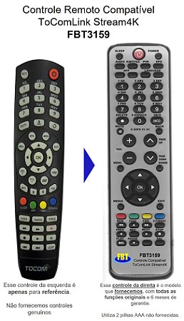 Controle Remoto Compatível ToComLink Stream4K FBT3159