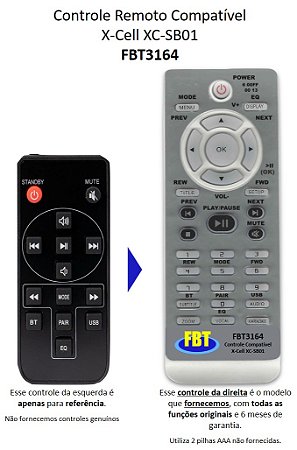 Controle Remoto Compatível X-Cell Soundbar Xc-SB-01 FBT3164