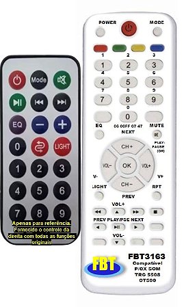 Controle Remoto Compatível Trc Caixa Som Trc5508 Ct500 FBT3163