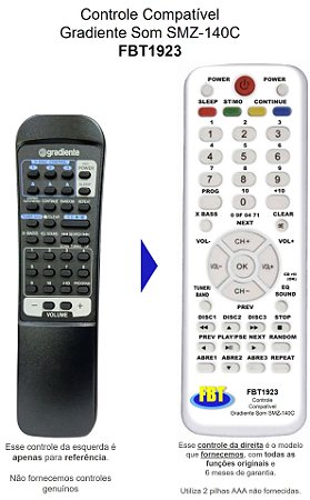 Controle Compatível Gradiente Som SMZ-140C FBT1923