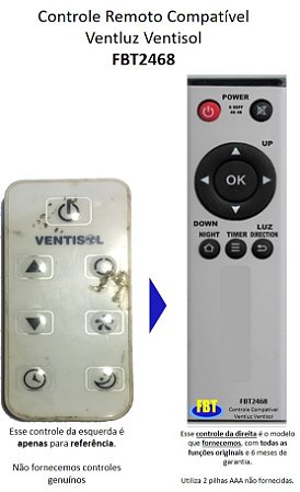 Controle Compatível Ventluz Ventisol FBT2468