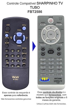 Controle Compatível Sharpinho Tv Tubo FBT2586