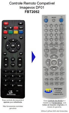 Controle Remoto Compatível Imagevox DF01 FBT2052