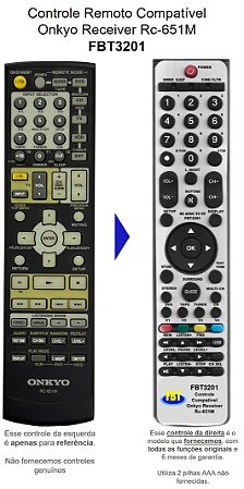 Controle Remoto Compatível Onkyo Receiver Rc-651M FBT3201