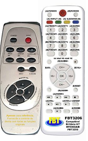 Controle Remoto Compatível Britânia HT HT5000A/B FBT3206