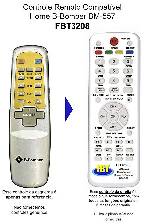 Controle Remoto Compatível Home B-Bomber BM-557 FBT3208
