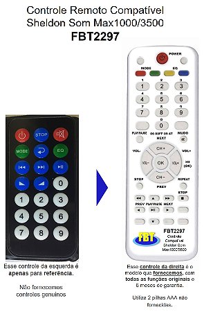 Controle Remoto Compatível Sheldon Som Max1000/3500 FBT2297