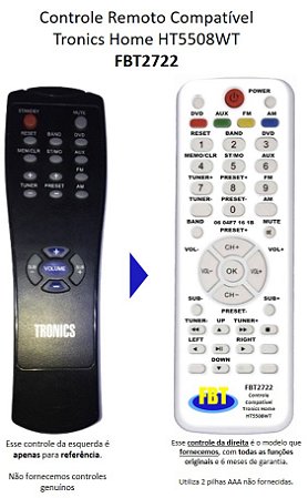 Controle Compatível TRONICS STANTON HT5508WT FBT2722