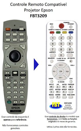Controle Remoto Compatível Epson Projetor PowerLite G5900 EP-L735U FBT3209