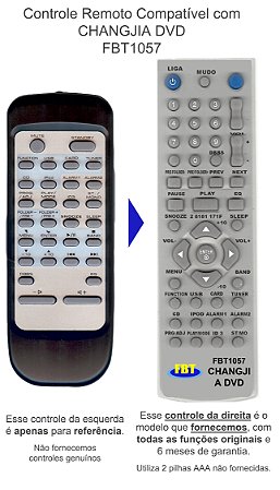 Controle Remoto Compatível com CHANGJIA DVD FBT1057