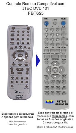 Controle Remoto Compatível com JWIN JD-VD 203 500 FBT670