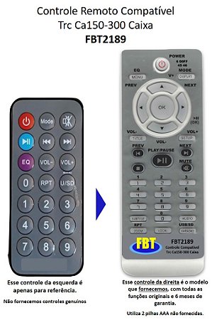 Controle Compatível C/ Caixa Amp Frahm LC250 APP FBT2189