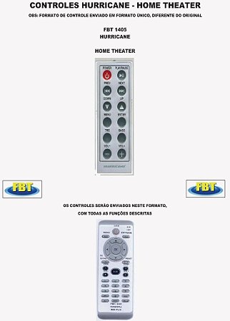 Controle Remoto Compatível - Home Theater Hurricane / Hyundai / Jvc Kenwood / Konik