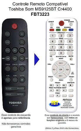 Controle Remoto Compatível Toshiba Som MS9125BT Cr4400 FBT3223
