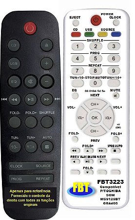 Controle Remoto Compatível Toshiba Som MS9125BT Cr4400 FBT3223