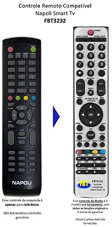 Controle Compatível Com Napoli Smart Tv Fbt3232