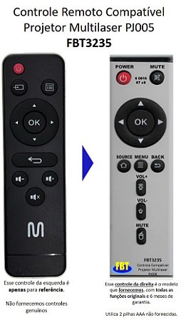 Controle Compatível Com Projetor Multilaser Pj005 Fbt3235