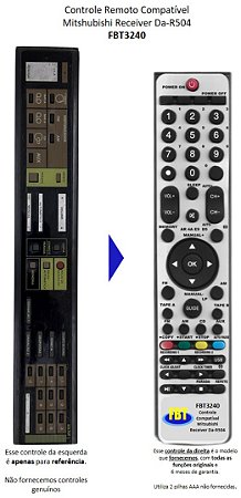 Controle Remoto Compatível Mitshubishi Receiver Da-R504 FBT3240