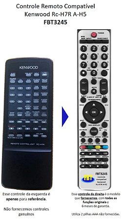 Controle Remoto Compatível Kenwood Rc-H7R A-H5 FBT3245