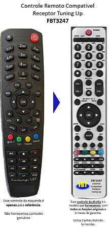 Controle Remoto Compatível Receptor Tuning Up FBT3247