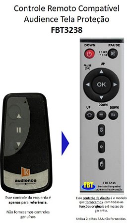 Controle Remoto Compatível TELA AUDIENCE FBT3238