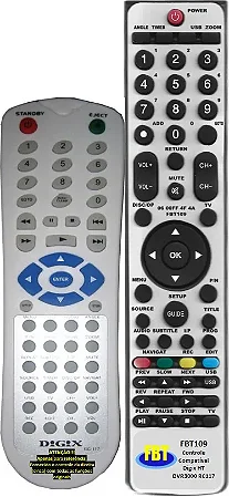 Controle Compatível Digix Dvr3000 Dvd Recorder 12 Fbt 109