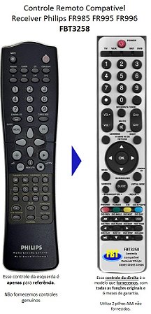 Controle Remoto Compatível Receiver Philips FR985 FR995 FR996 FBT3258