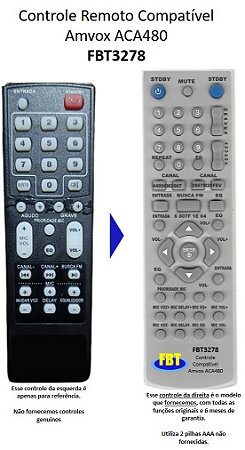 Controle Remoto Compatível Amvox ACA480 FBT3278