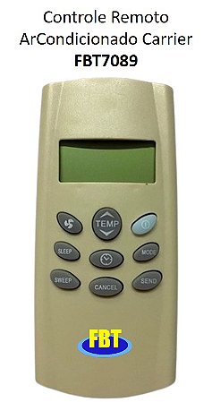 Controle Remoto ArCondicionado Carrier FBT7089