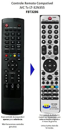 Controle Remoto Compatível JVC Tv LT-32N355 FBT3286