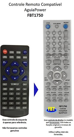 Controle Remoto Compatível AguiaPower FBT1750