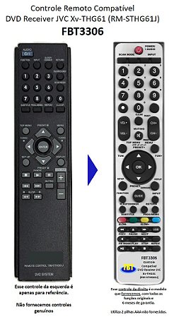 Controle Remoto Compatível DVD Receiver JVC Xv-THG61 (RM-STHG61J) FBT3306