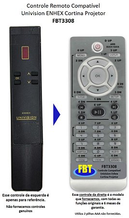 CONTROLE COMPATIVEL COM UNIVISION TELA FBT3308