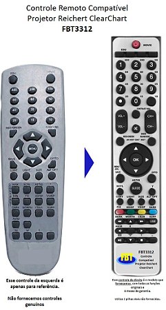 Controle Remoto Compatível Projetor Reichert ClearChart FBT3312