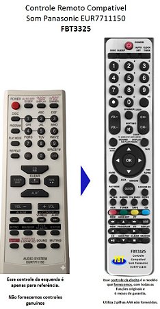 Controle Remoto Compatível Som Panasonic EUR7711150 FBT3325