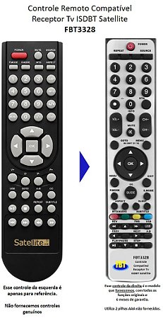 Controle Remoto Compatível Receptor Tv ISDBT Satellite FBT3328
