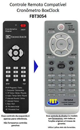 Controle Remoto Compatível Cronômetro Digital BoxClock FBT3054