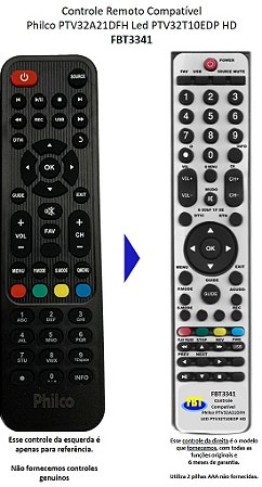 Controle Remoto Compatível Philco PTV32A21DFH Led PTV32T10EDP HD FBT3341